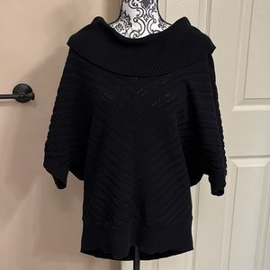 Apt 9 wide cowl neck black short sleeve sweater